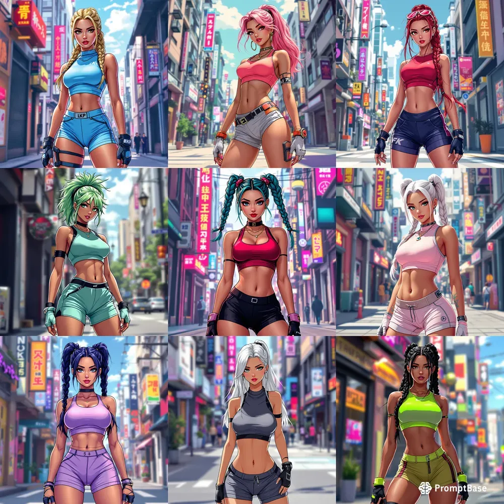 Cyberpunk Beauty Anime Girl Color Art