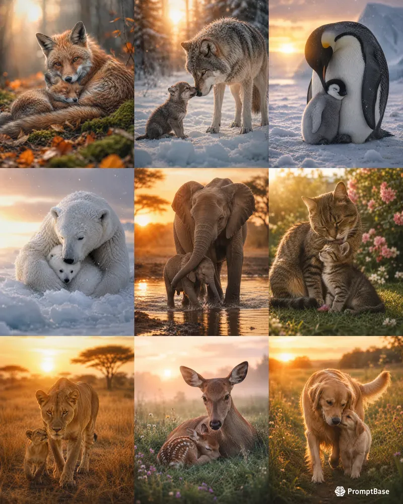 Emotional Mothers Day Animal Scenes