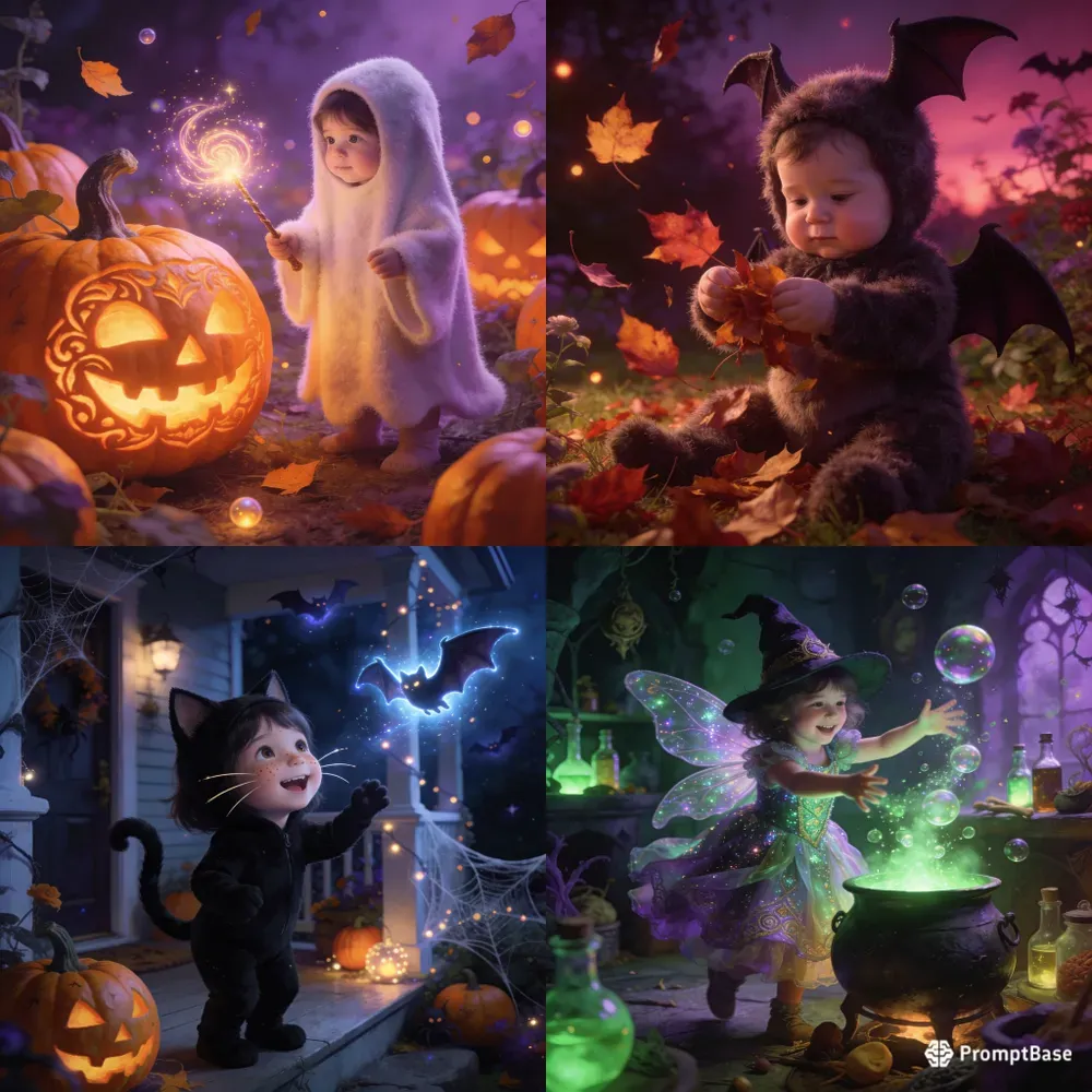 Whimsical Kids Halloween Art