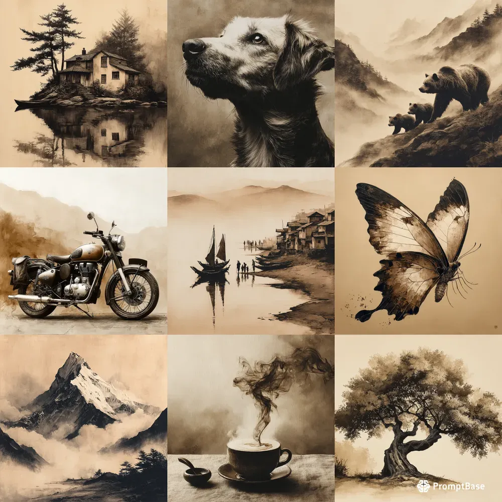 Oil Sepia Classical Timeless Moody
