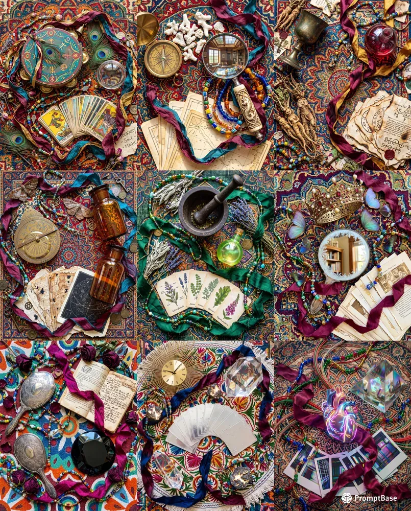 Mystic Junk Journal Flat Lays