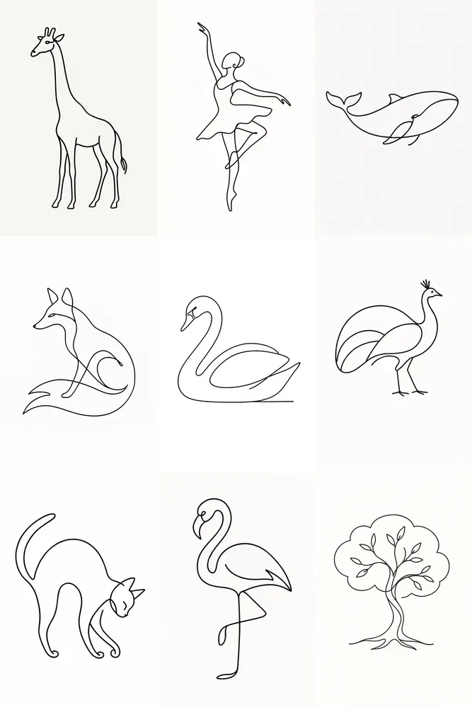 One Line Art Drawing Packs