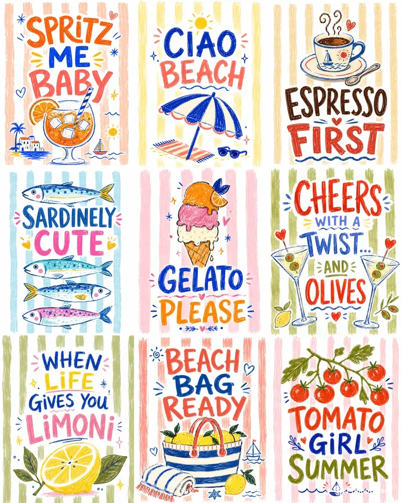 Hand Drawn Summer Doodle Pod Posters