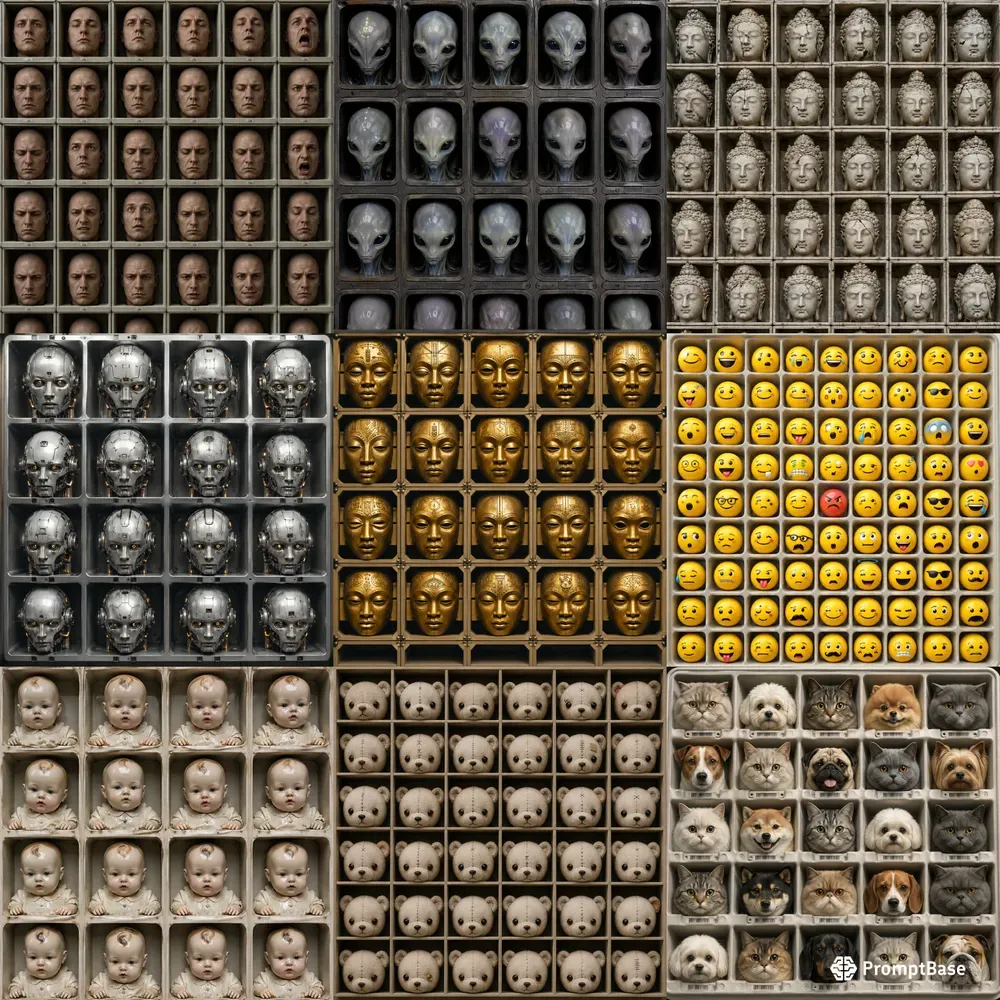 Surreal Mass Production Grid Art