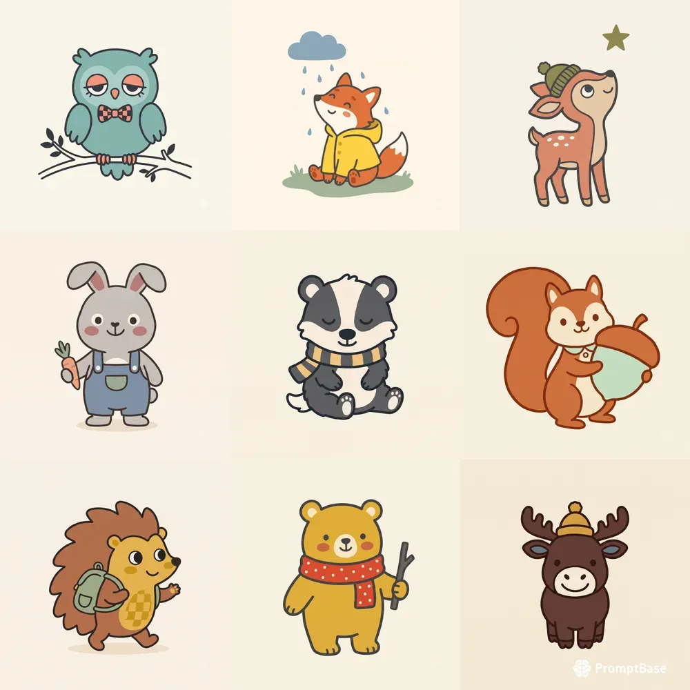 Nordic Minimalist Toddler Animal Art