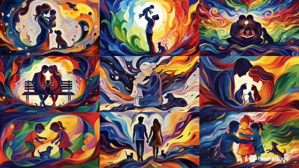 Families And Pets Abstract Art