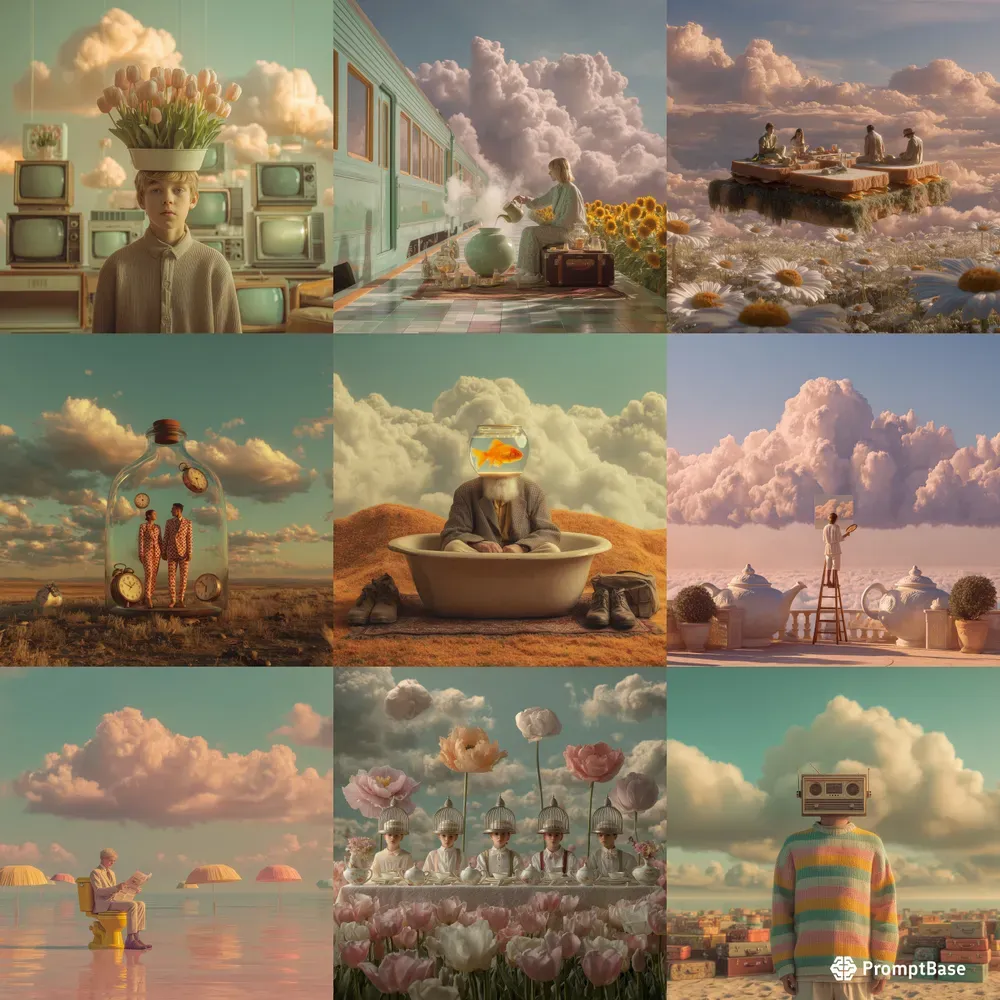 Absurd Photo Prompts In Wes Style