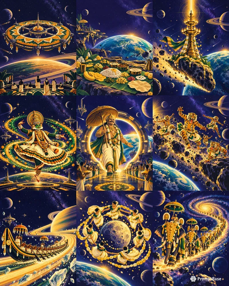 Onam In Space Poster Designs