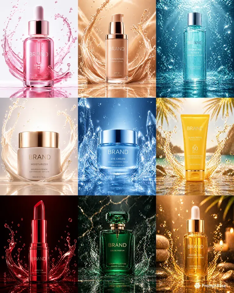 3D Cosmetic Product Showcases