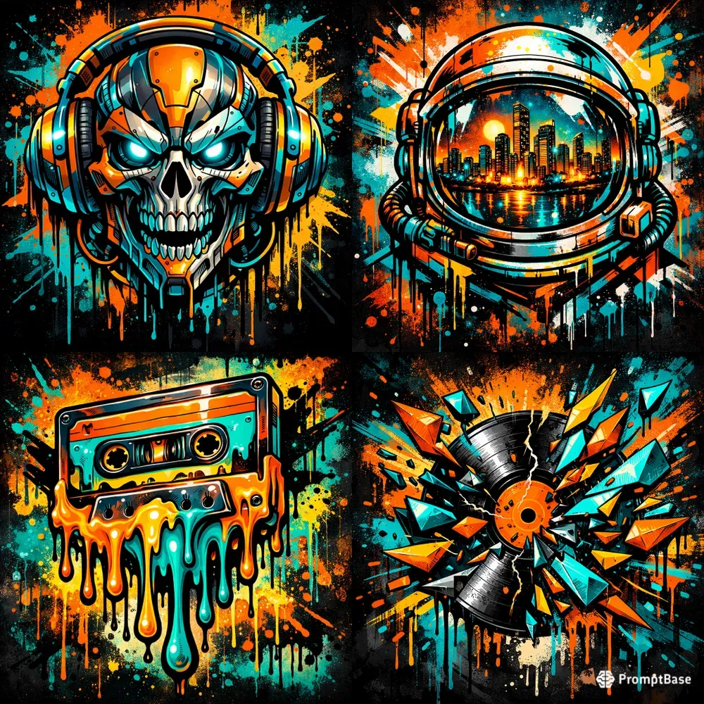 Neon Urban Graffiti Fusions