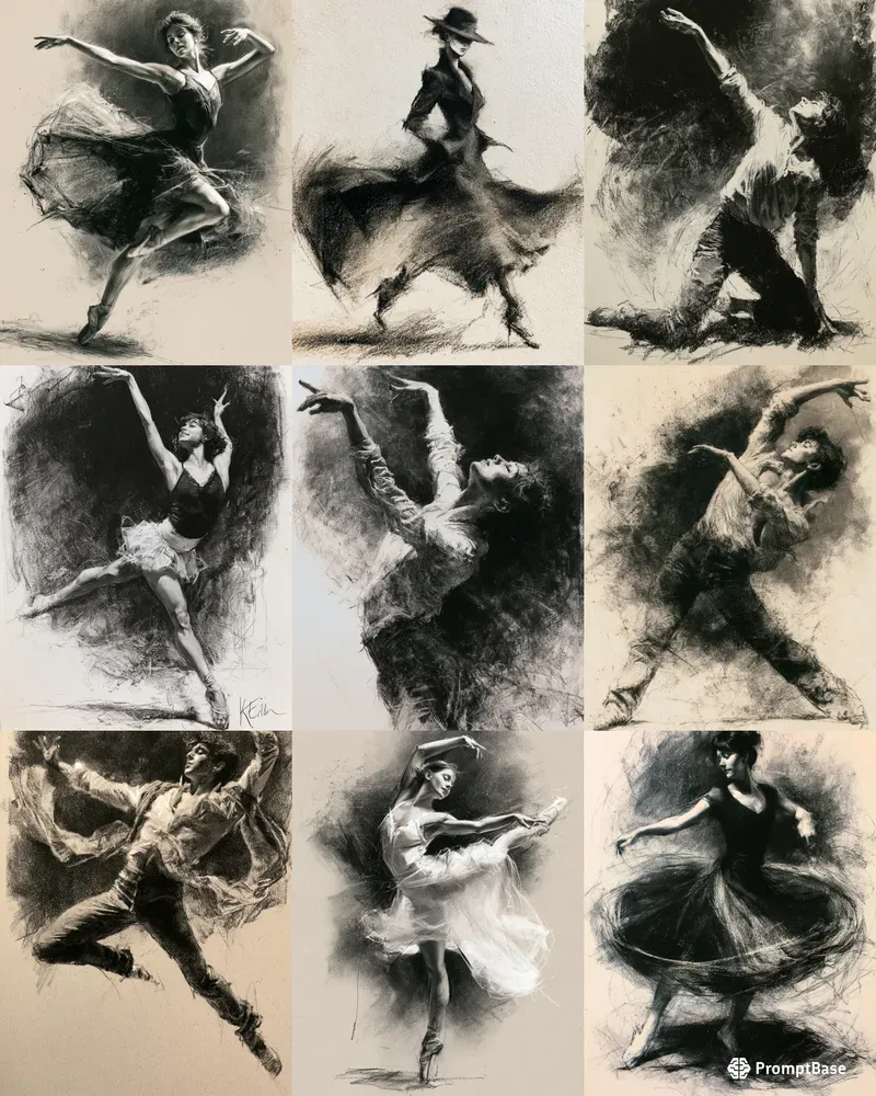 Expressive Charcoal Art