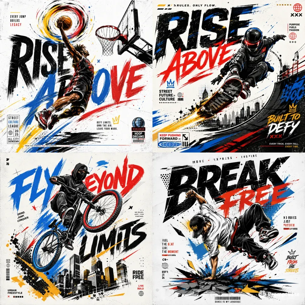 Dynamic Urban Street Poster Creators