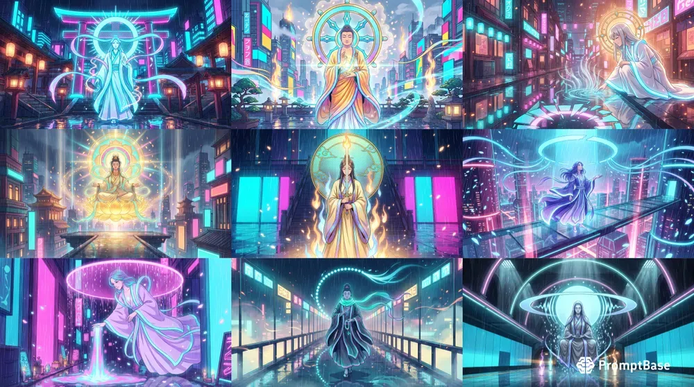 Anime Cyberpunk Bodhisattvas