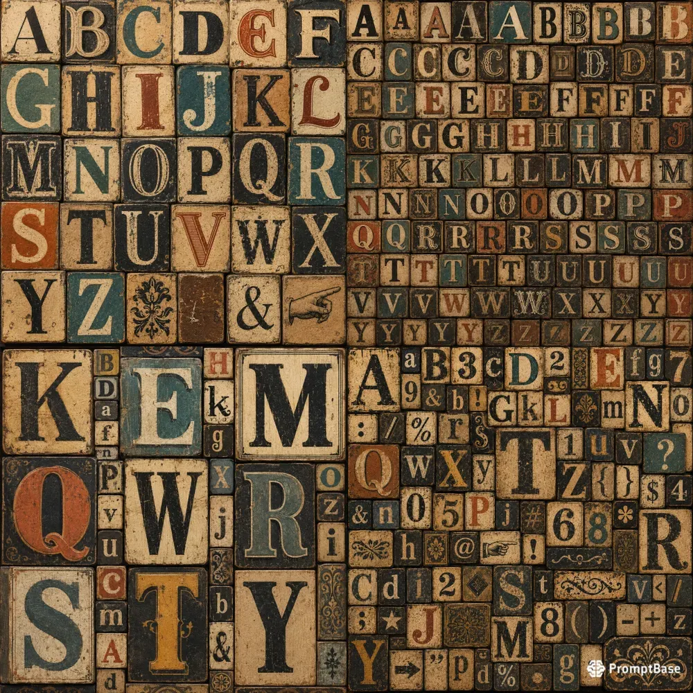 Antique Alphabet Collages