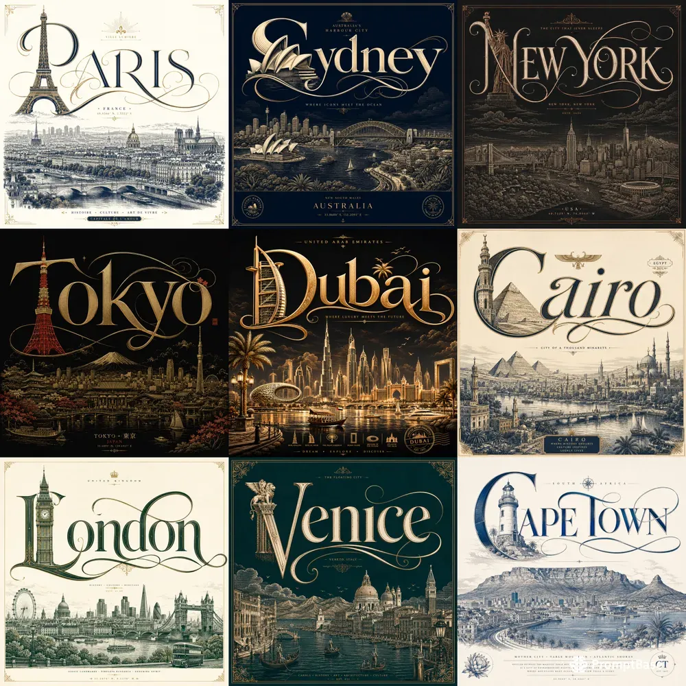 Luxury City Typography Posters