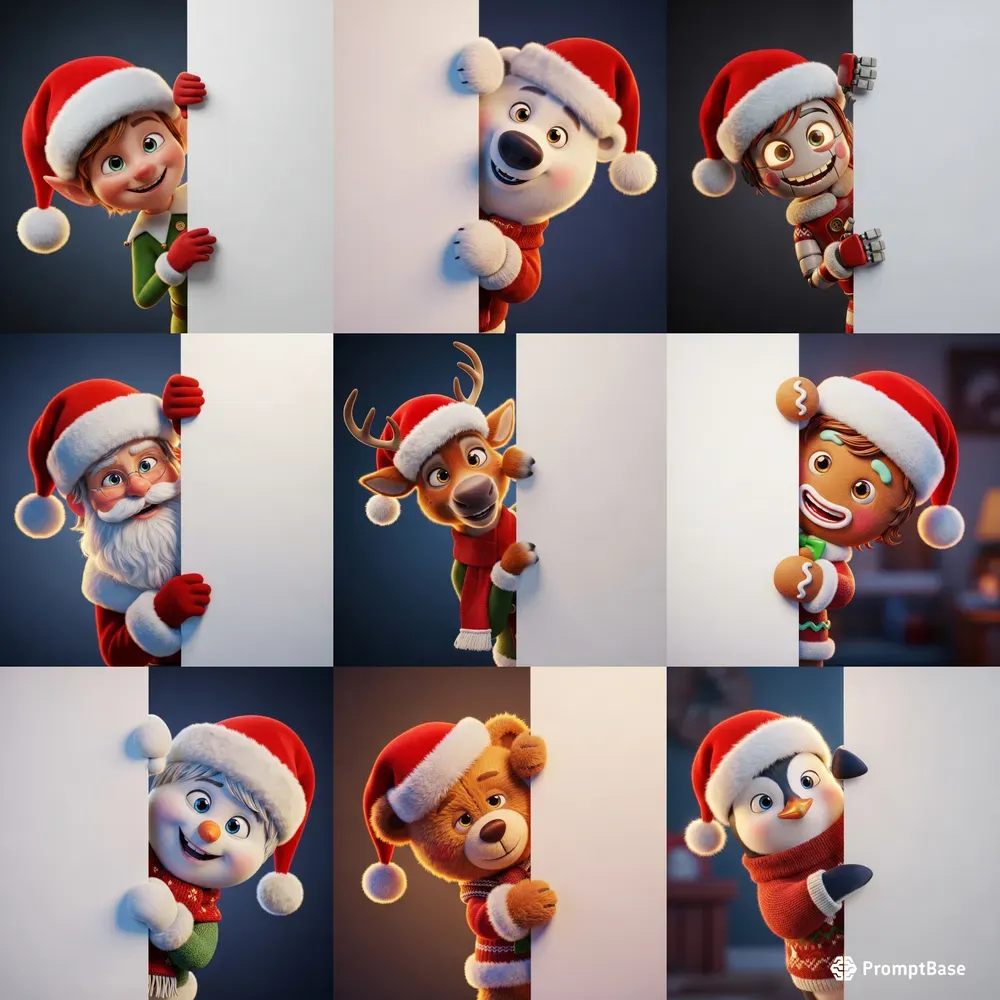 Christmas Character Peeking Mockups