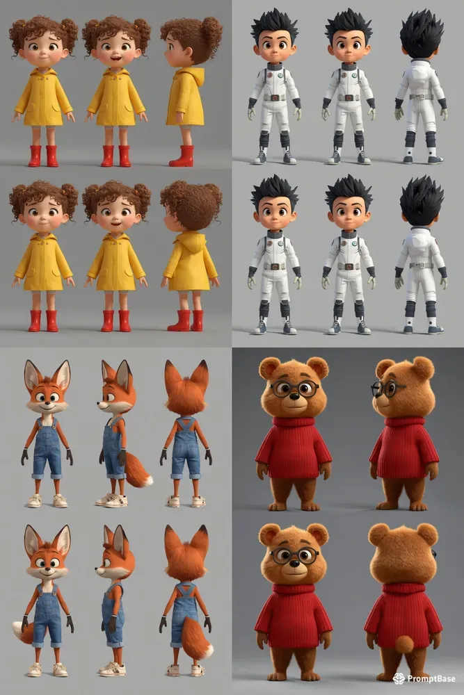 3D Consistent Character Sheet Models