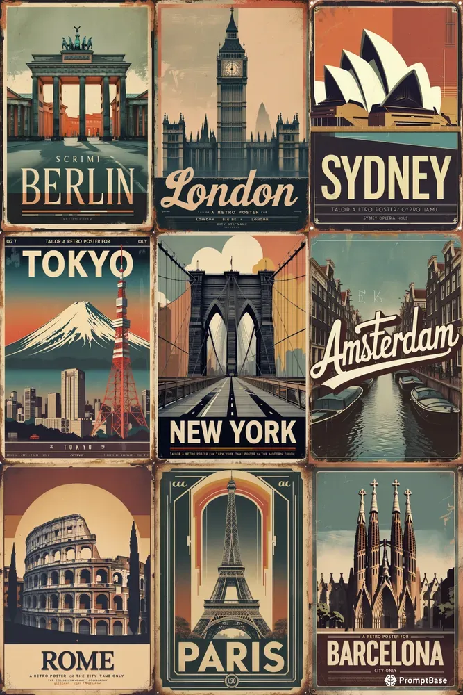 Retro City Travel Posters