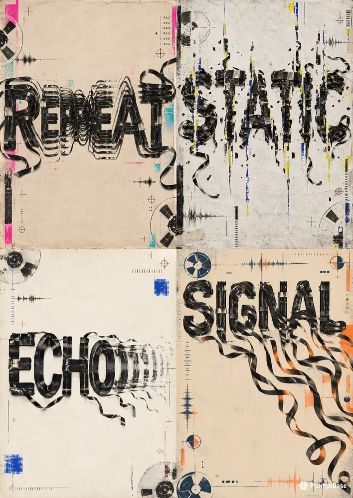 Magnetic Tape Typography Posters