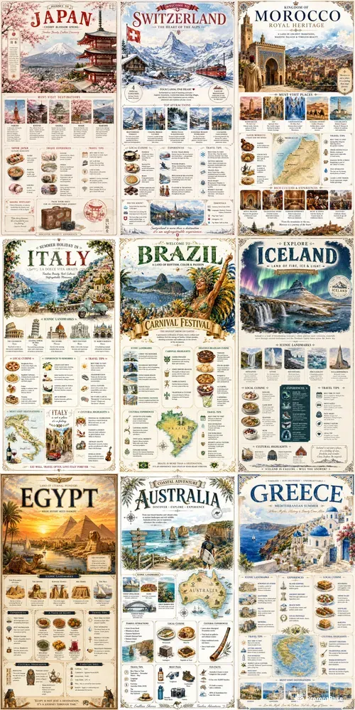 Vintage Travel Guide Posters