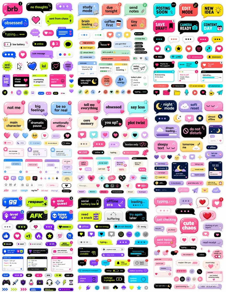 Digital Chat Scrap Sheets