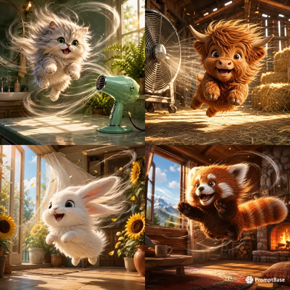Dynamic 3D Wind And Pet Portraits