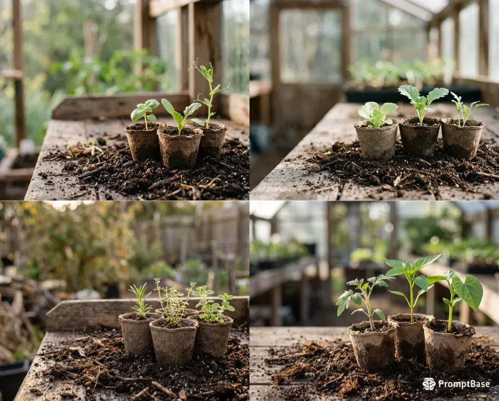 Photorealistic Gardening Seedling Backs