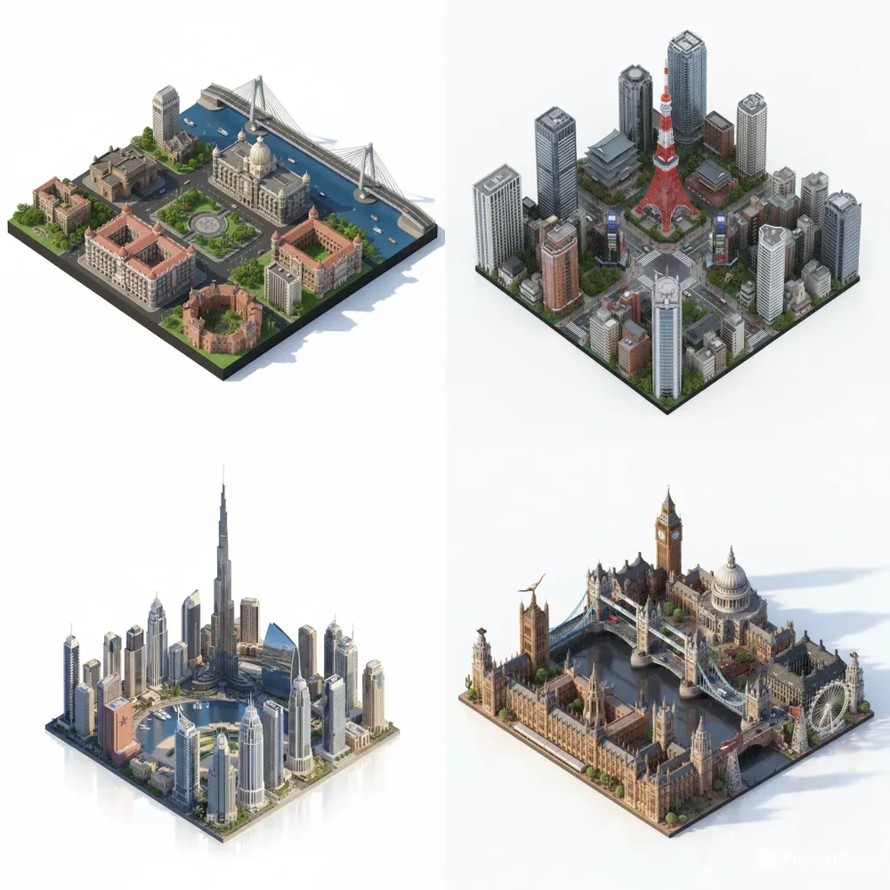 Isometric Lifescale Cities