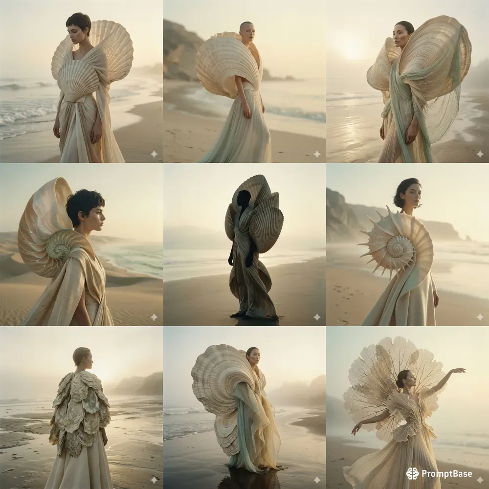 Surrealist Shell Editorial Portraits