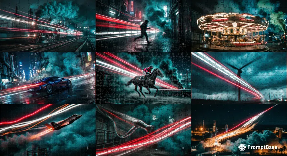 Kinetic Puzzle Motion Blur Art