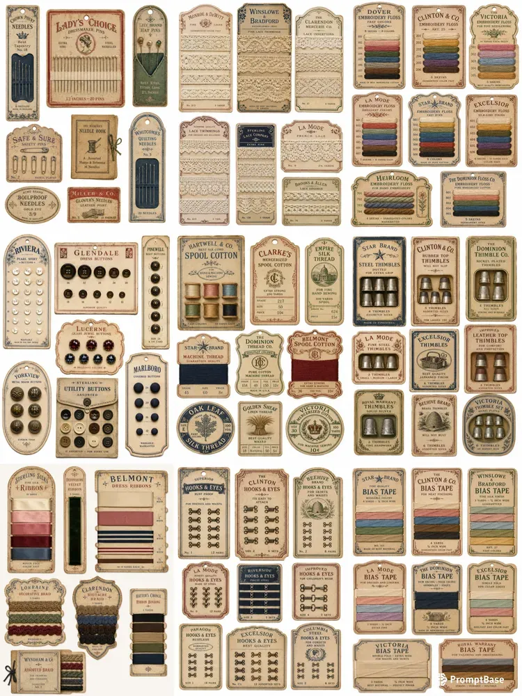 Vintage Haberdashery Packaging Generator