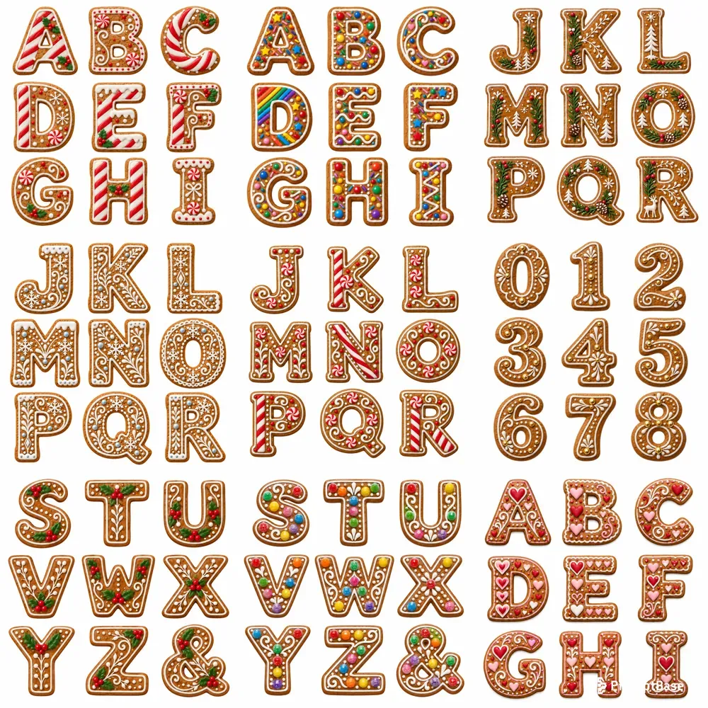 Christmas Gingerbread Alphabet Art