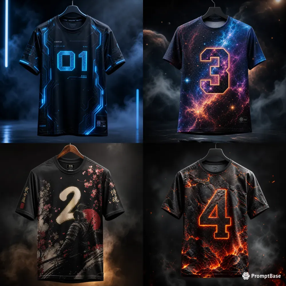 Futuristic Neon Sportswear Tshirt Art