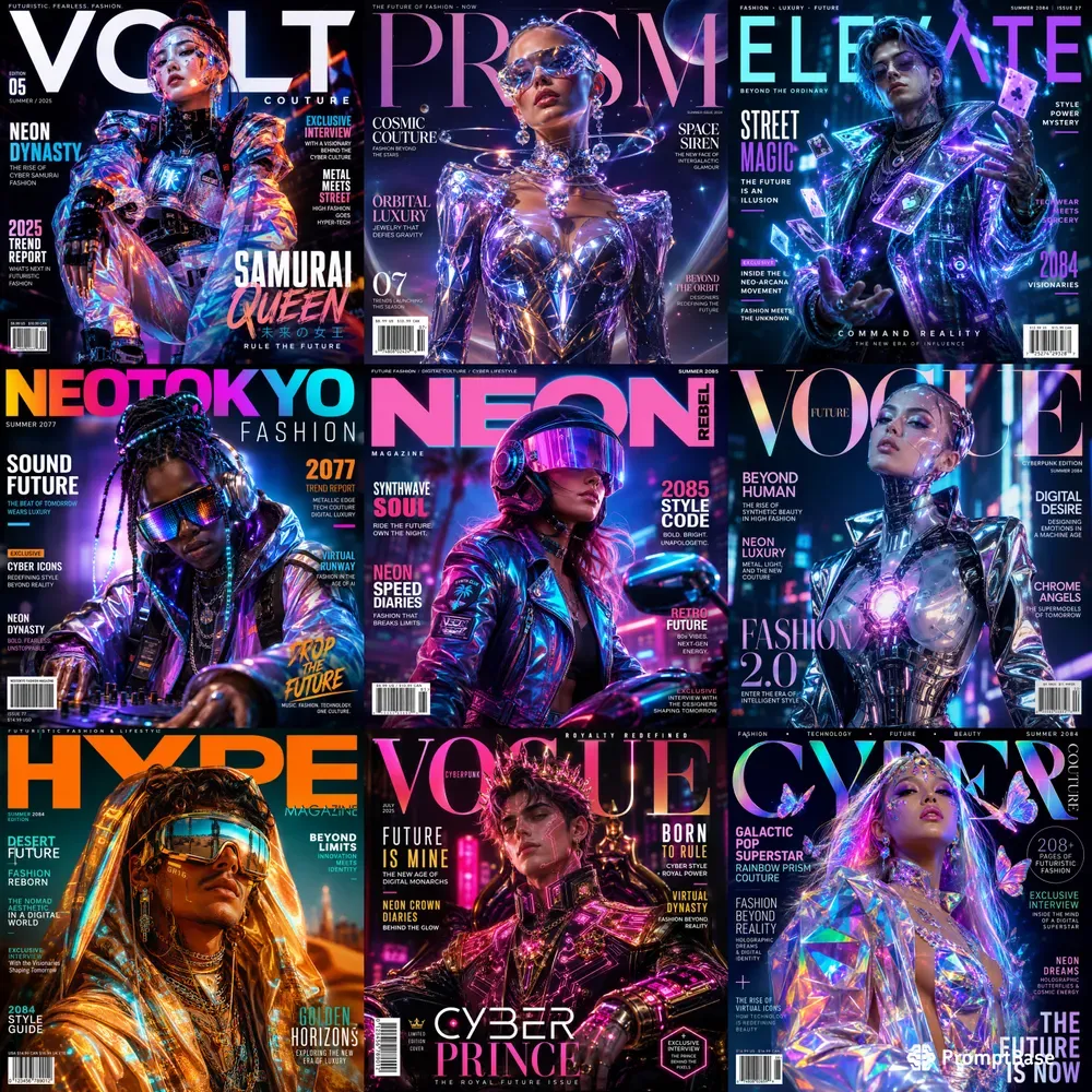 Neon Cyberpunk Fashion Covers