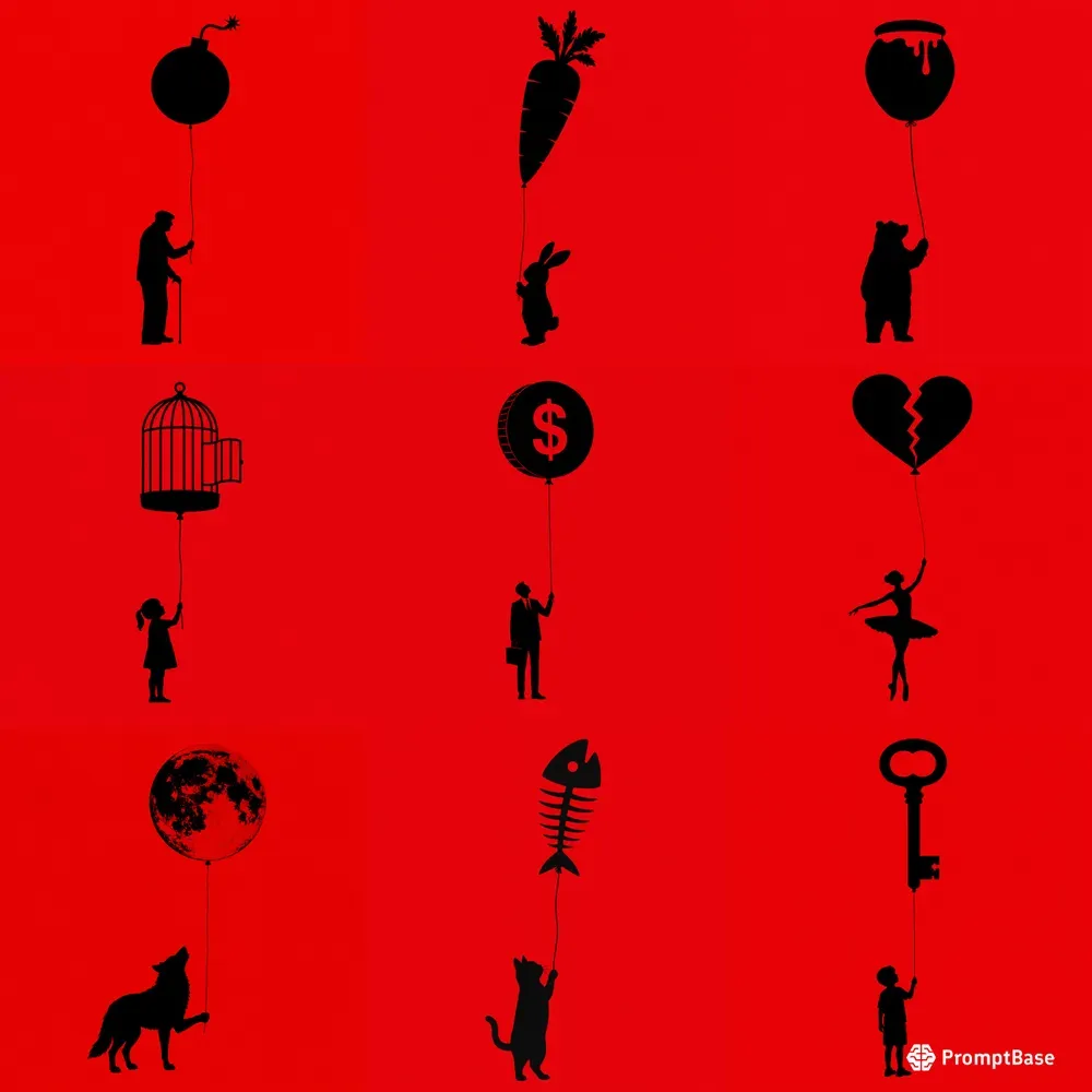 Minimalist Symbolic Red Posters