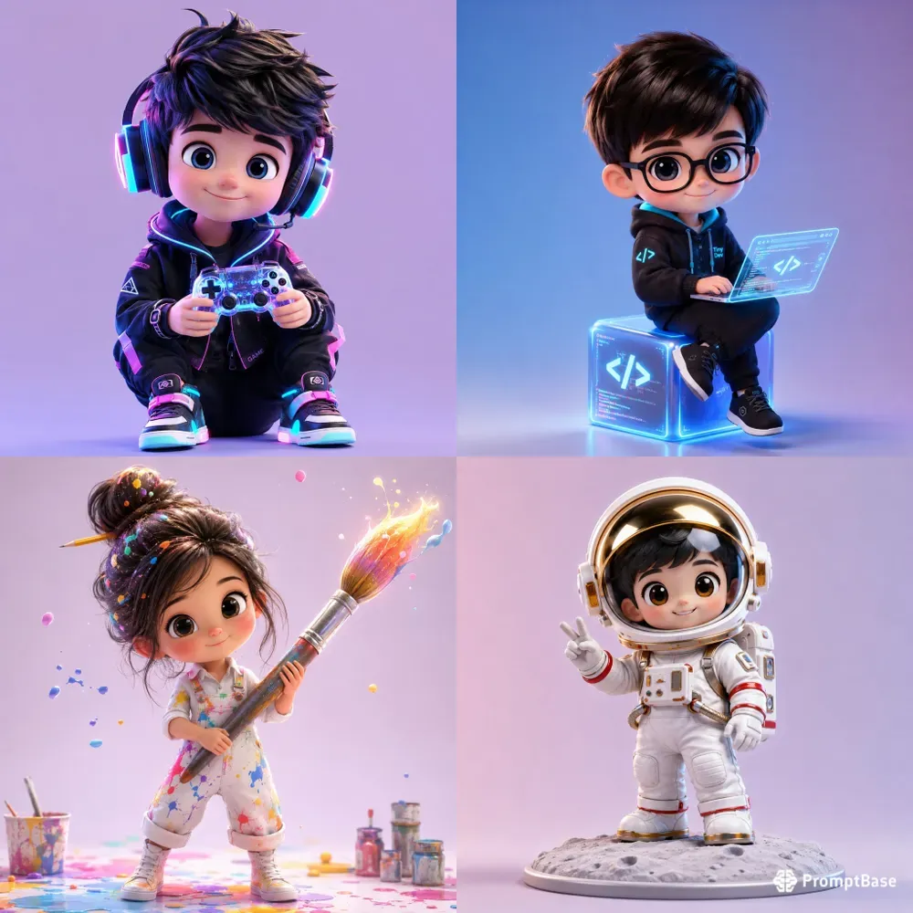 3D Glossy Chibi Professional Avatars
