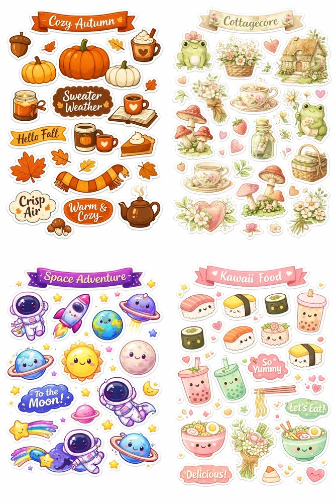 Cute Kawaii Sticker Sheet Generator