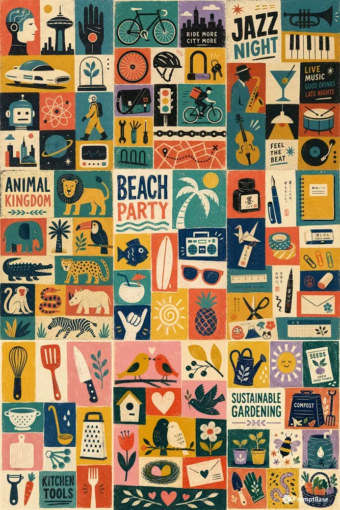 Modular Retro Collage Posters