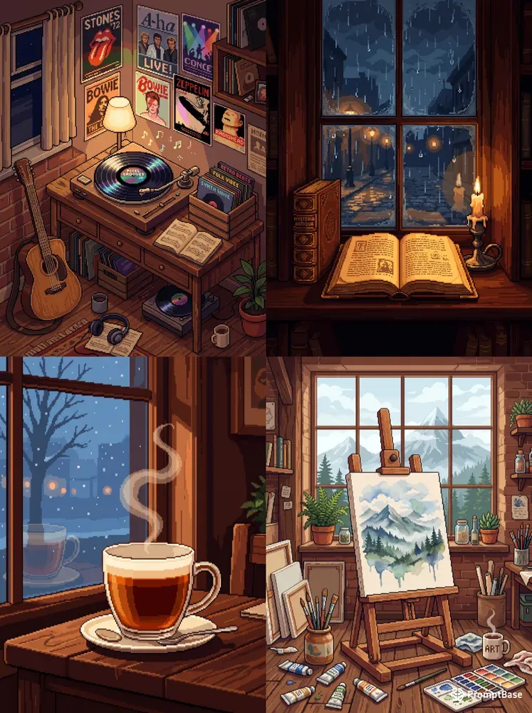 Nostalgic Pixel Art Cozy Aesthetics