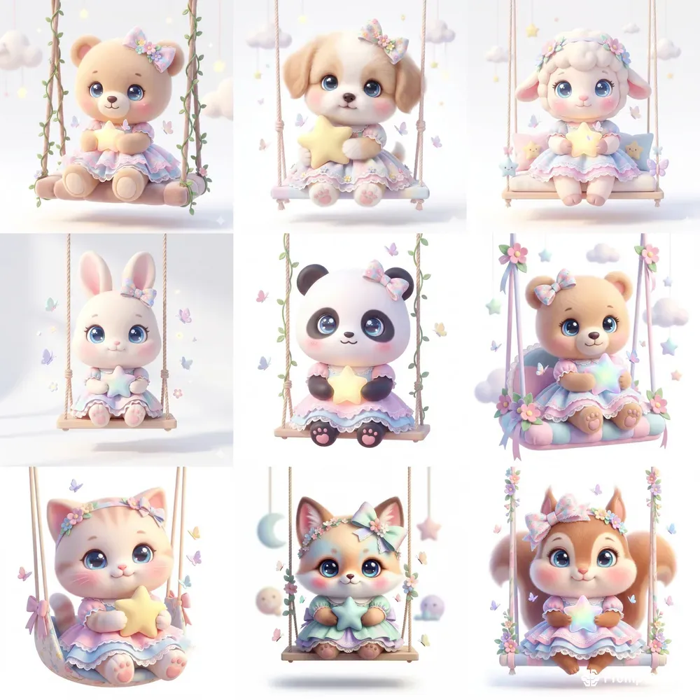 Ultracute Pastel Kawaii Swing Babies