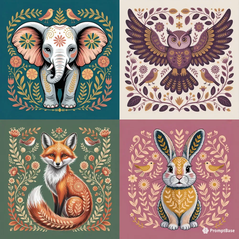 Whimsical Folk Art Animal Generator