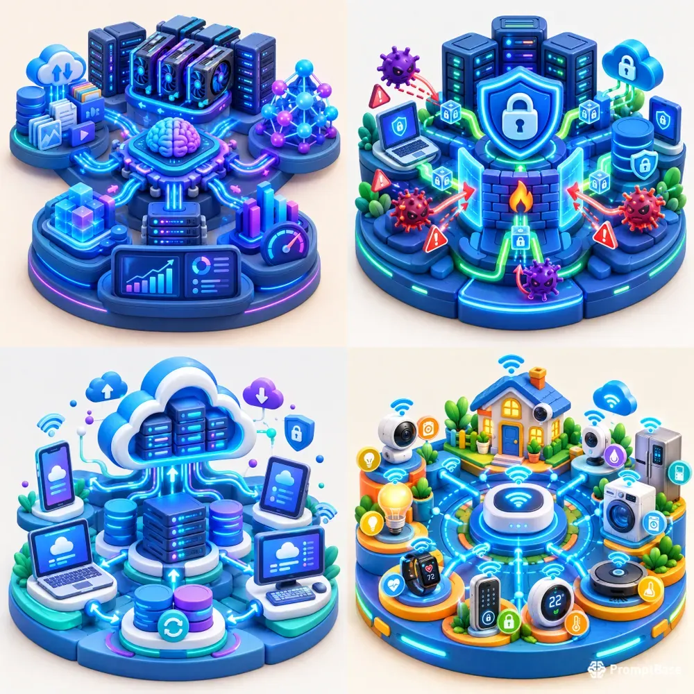 3D Claymorphic Tech Infographics