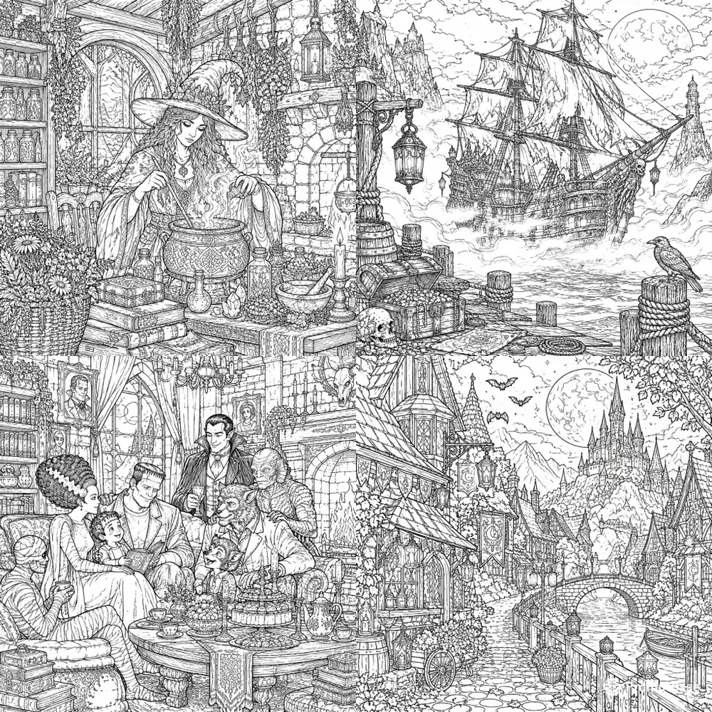 Magical Halloween Coloring Books