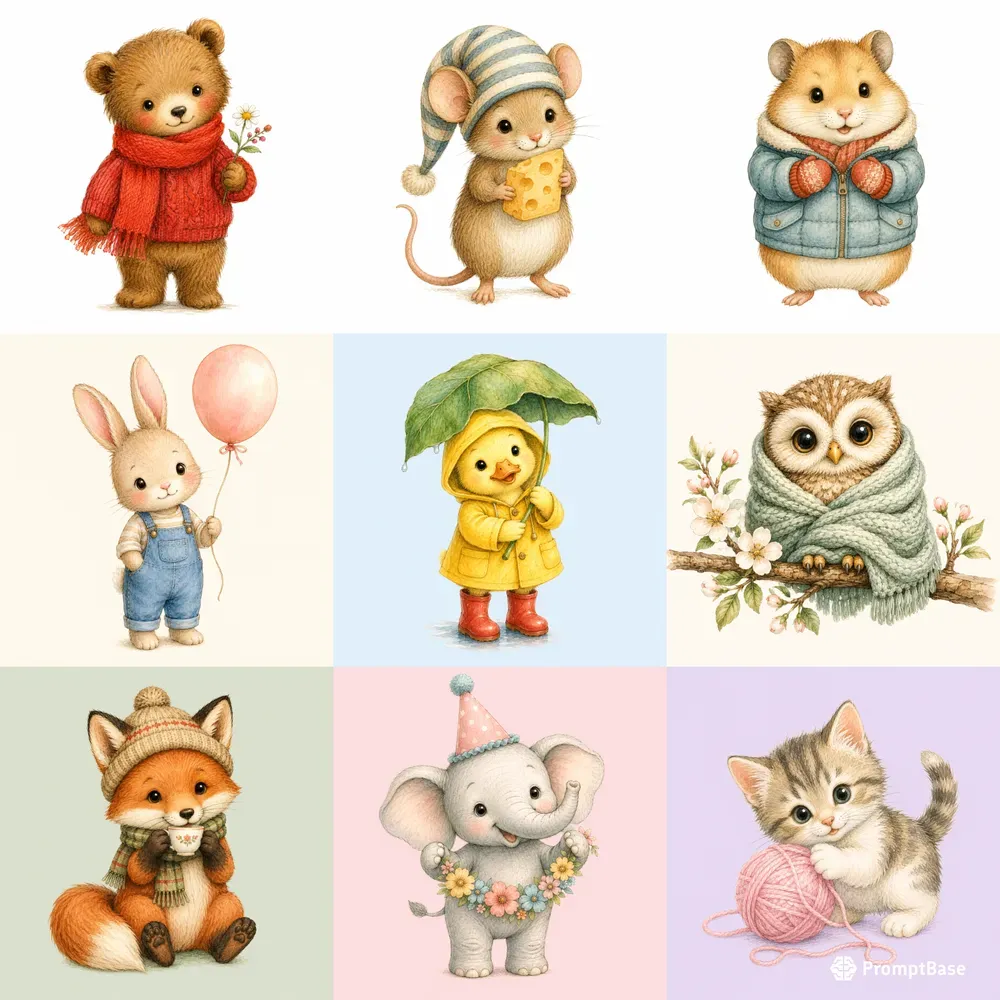Whimsical Storybook Watercolor Cliparts