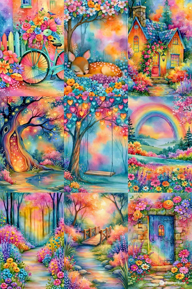 Vibrant Fantasy Journal Pages