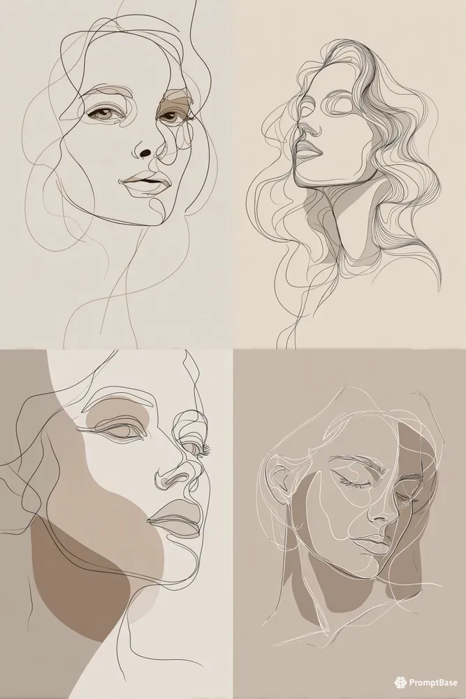 Abstract Line Art Portraits