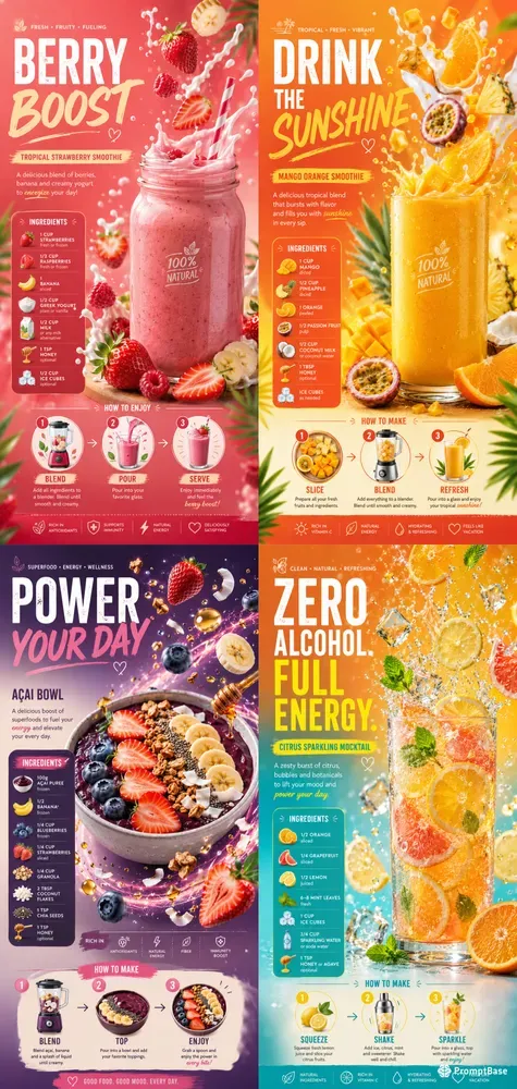 Premium Floating Recipe Poster Generator
