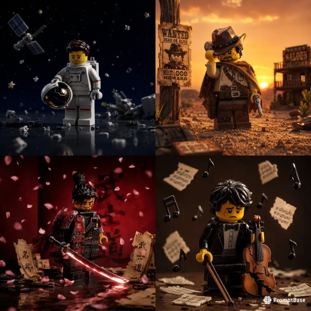 Minimal Cinematic Lego Portraits