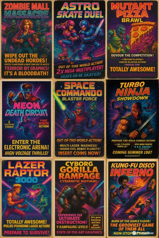 80s Arcade Game Ads