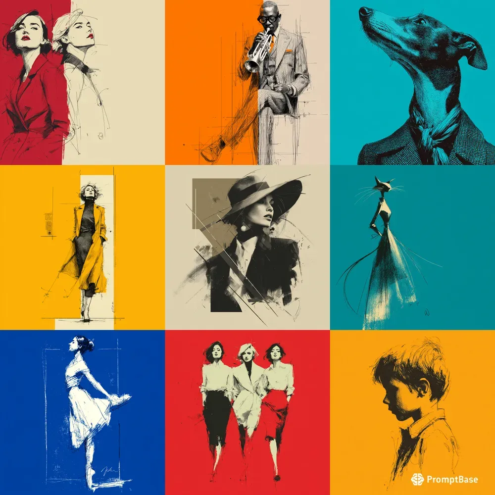 Gestural Bauhaus Editorial Art